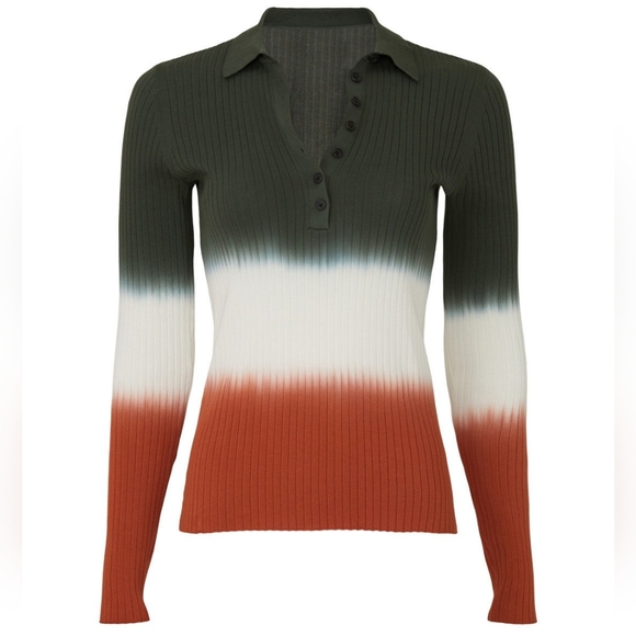 10 Crosby Derek Lam Tops - EUC Derek Lam 10 Crosby Tri-Colored "Lisel Rib Knit Polo", Women's size Large